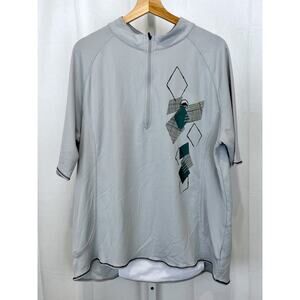 ZOIC Cycling Jersey Short Sleeve Half Zip Pullover Gray Size XL